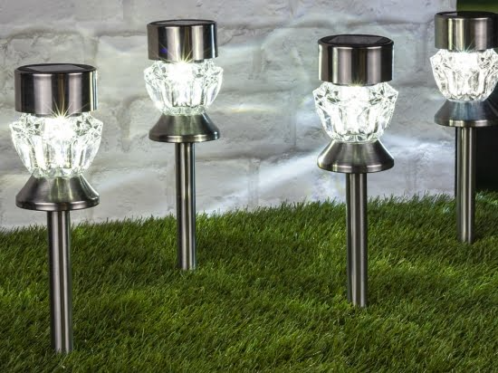 Set van 4 led-buitenlampen